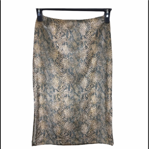 Vintage 90s snake print midi skirt - Picture 1 of 7
